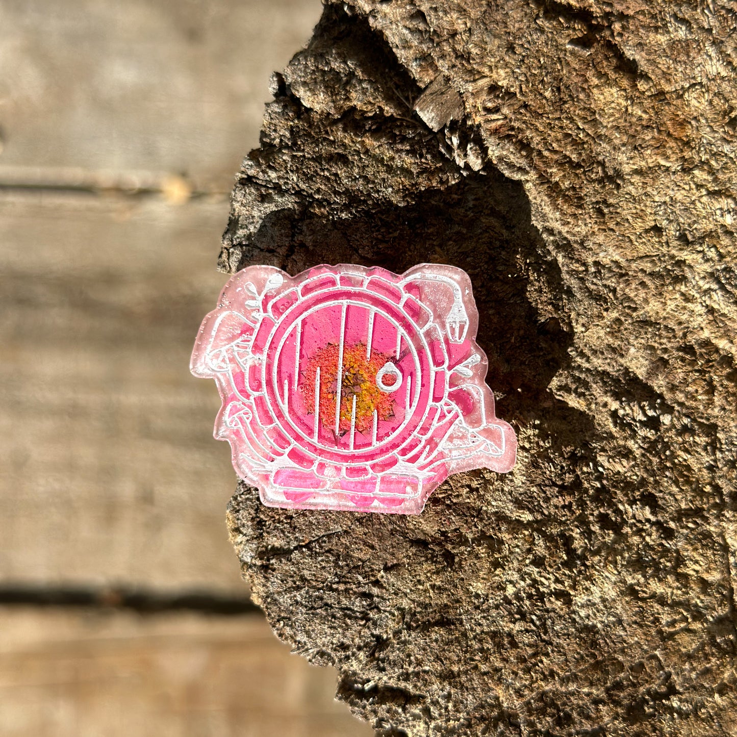 Pink Flower Hobbit Door