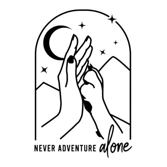 Never Adventure Alone Sticker